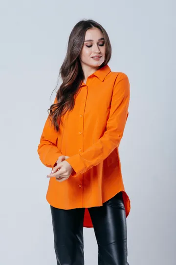 Рубашка из хлопка с длинным рукавом «Келли» оранжевая